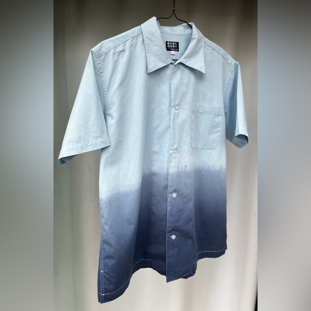 Takeo Kikuchi JAPAN button-up ombre dress shirt